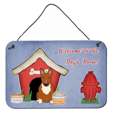 Carolines Treasures Dog House Collection Bull Terrier Red Wall or Door Hanging Prints BB2888DS812